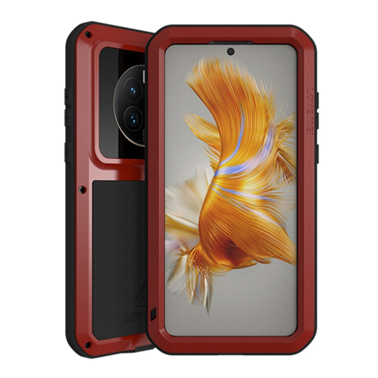 For Huawei Mate 50 Pro LOVE MEI POWERFUL Metal Shockproof Life Waterproof Dustproof Phone Case(Red) - free shipping - PMC TechLife - Order now!