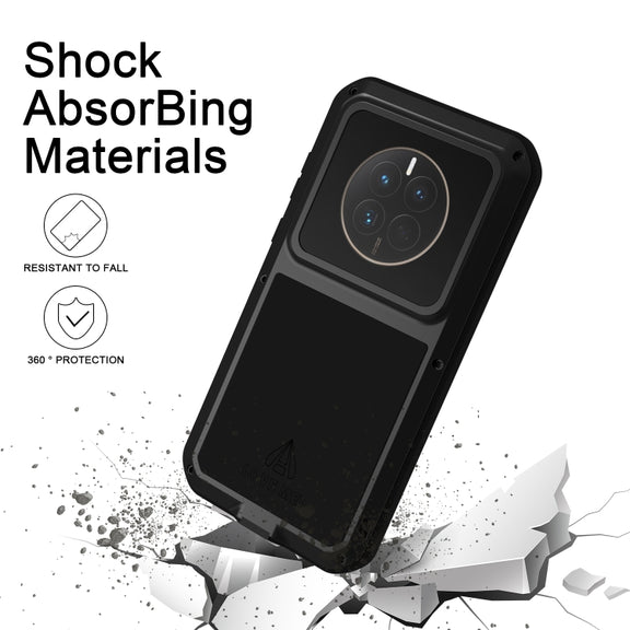 For Huawei Mate 50 LOVE MEI POWERFUL Metal Shockproof Life Water-resistant Dustproof Phone Case(Yellow)