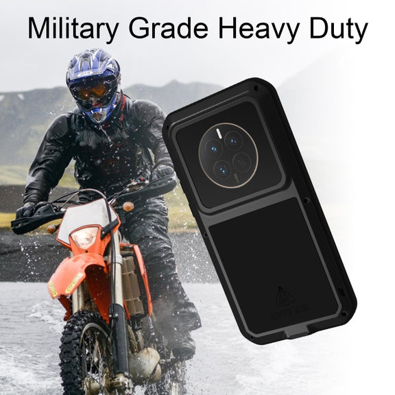 For Huawei Mate 50 Pro LOVE MEI POWERFUL Metal Shockproof Life Water-resistant Dustproof Phone Case(Red)