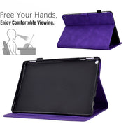 For Amazon Fire Max 11 2023 Embossed Smile Flip Smart Leather Tablet Case(Purple)