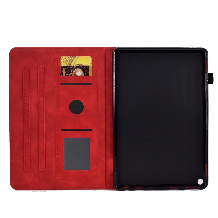 For Amazon Fire Max 11 2023 Embossed Smile Flip Smart Leather Tablet Case(Red) - Amazon by PMC TechLife | Online Shopping South Africa | PMC TechLife | Buy Now Pay Later Mobicred
