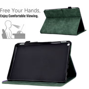 For Amazon Fire Max 11 2023 Embossed Tower Flip Smart Leather Tablet Case(Green)