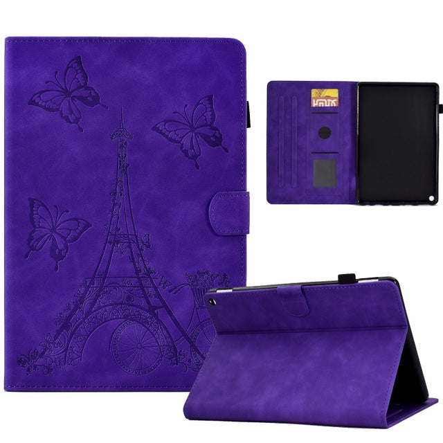 For Amazon Fire Max 11 2023 Embossed Tower Flip Smart Leather Tablet Case(Purple) - Amazon by PMC TechLife | Online Shopping South Africa | PMC TechLife | Buy Now Pay Later Mobicred
