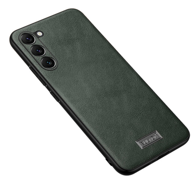 For Samsung Galaxy S23 5G SULADA Shockproof TPU Hybrid Handmade Leather Phone Case(Green)