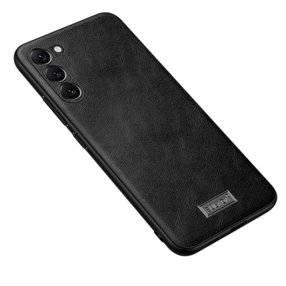 For Samsung Galaxy S24+ 5G SULADA Shockproof TPU Hybrid Handmade Leather Phone Case(Black)