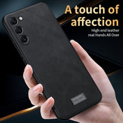 For Samsung Galaxy S23 5G SULADA Shockproof TPU Hybrid Handmade Leather Phone Case(Green)