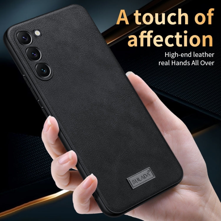 For Samsung Galaxy S23 5G SULADA Shockproof TPU Hybrid Handmade Leather Phone Case(Green)