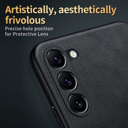 For Samsung Galaxy S23 5G SULADA Shockproof TPU Hybrid Handmade Leather Phone Case(Green)