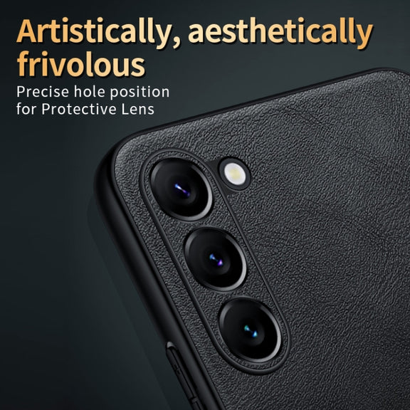 For Samsung Galaxy S23 5G SULADA Shockproof TPU Hybrid Handmade Leather Phone Case(Green)