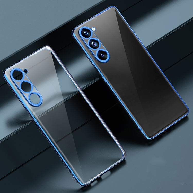 For Samsung Galaxy S23+ 5G SULADA Shockproof Plating TPU Transparent Phone Case(Blue)