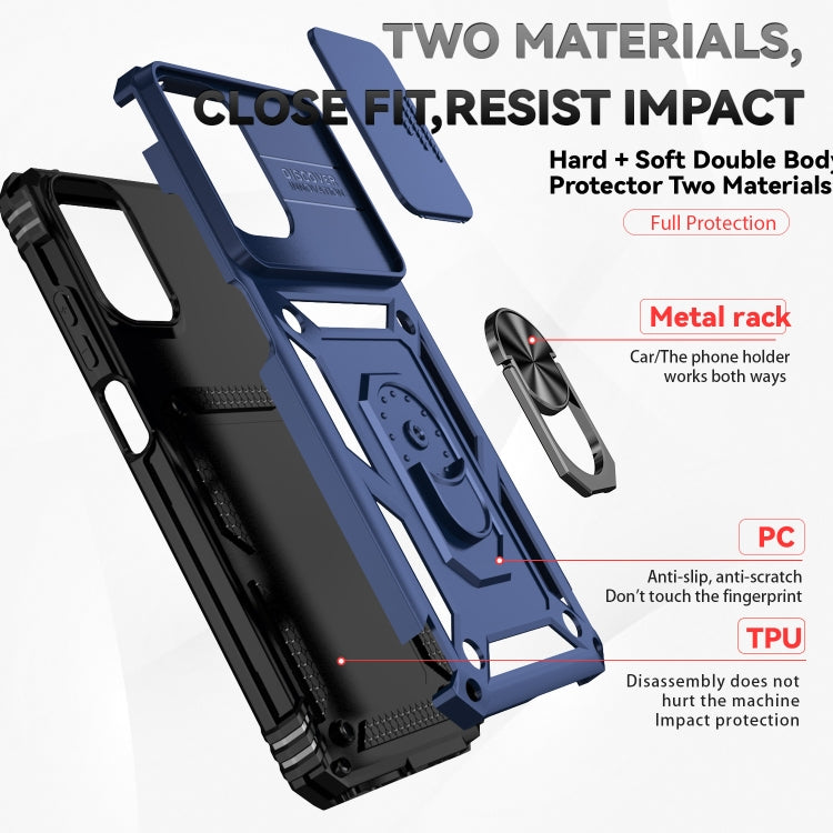 For Motorola Moto G Play 5G 2024 Sliding Camshield Holder Phone Case(Blue) - free shipping - PMC Jewellery - Order now!