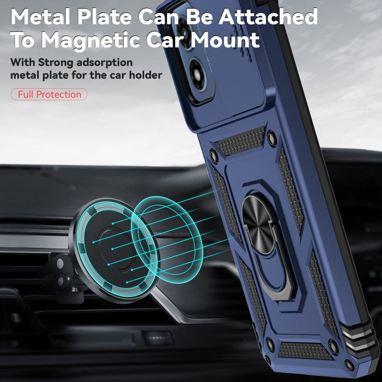 For Motorola Moto G Play 5G 2024 Sliding Camshield Holder Phone Case(Blue) - free shipping - PMC Jewellery - Order now!