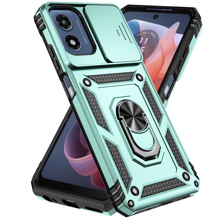For Motorola Moto G Play 5G 2024 Sliding Camshield Holder Phone Case(Dark Green) - Motorola Cases by PMC Jewellery | Online Shopping South Africa | PMC Jewellery | Buy Now Pay Later Mobicred