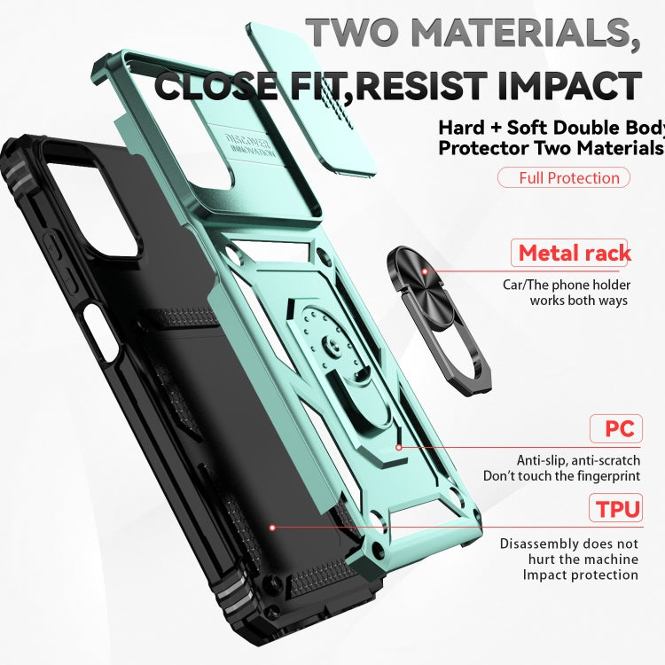 For Motorola Moto G Play 5G 2024 Sliding Camshield Holder Phone Case(Dark Green) - Motorola Cases by PMC Jewellery | Online Shopping South Africa | PMC Jewellery | Buy Now Pay Later Mobicred