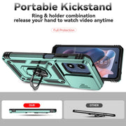 For Motorola Moto G Play 5G 2024 Sliding Camshield Holder Phone Case(Dark Green)
