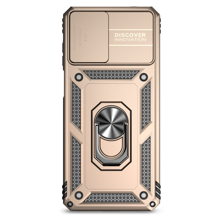 For Motorola Moto G22 5G / Moto G Play 2024 Sliding Camshield Holder Phone Case(Gold)