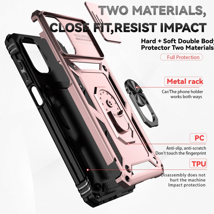 For Motorola Moto G22 5G / Moto G Play 2024 Sliding Camshield Holder Phone Case(Rose Gold) - Motorola Cases by PMC Jewellery | Online Shopping South Africa | PMC Jewellery | Buy Now Pay Later Mobicred