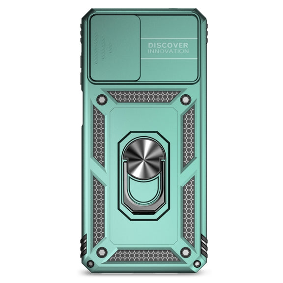 For Motorola Moto G22 5G / Moto G Play 2024 Sliding Camshield Holder Phone Case(Dark Green)