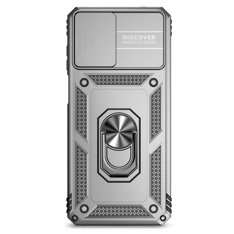 For Motorola Moto G22 5G / Moto G Play 2024 Sliding Camshield Holder Phone Case(Silver)