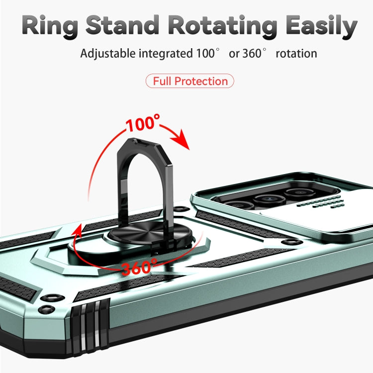 For Samsung Galaxy A24 Sliding Camshield Holder Phone Case(Dark Green) - Galaxy Phone Cases by PMC TechLife | Online Shopping South Africa | PMC TechLife