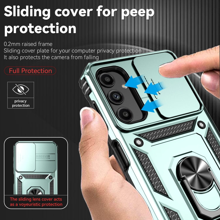 For Samsung Galaxy A24 Sliding Camshield Holder Phone Case(Dark Green) - Galaxy Phone Cases by PMC TechLife | Online Shopping South Africa | PMC TechLife