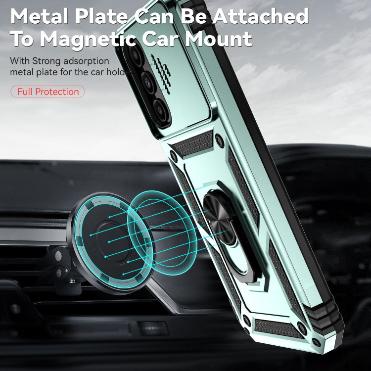 For Samsung Galaxy A24 Sliding Camshield Holder Phone Case(Dark Green) - Galaxy Phone Cases by PMC TechLife | Online Shopping South Africa | PMC TechLife