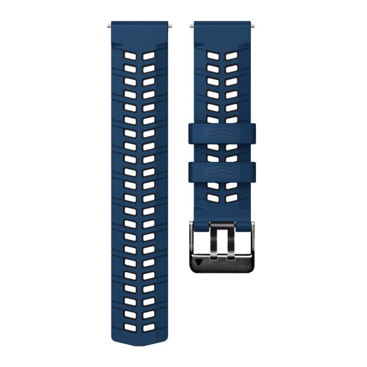 For Huawei Watch4 / 4 Pro / Watch3 / 3 Pro 22mm Double-row Hole Two-color Silicone Watch Band(Midnight Blue Black) - Watch Bands by PMC TechLife | Online Shopping South Africa | PMC TechLife