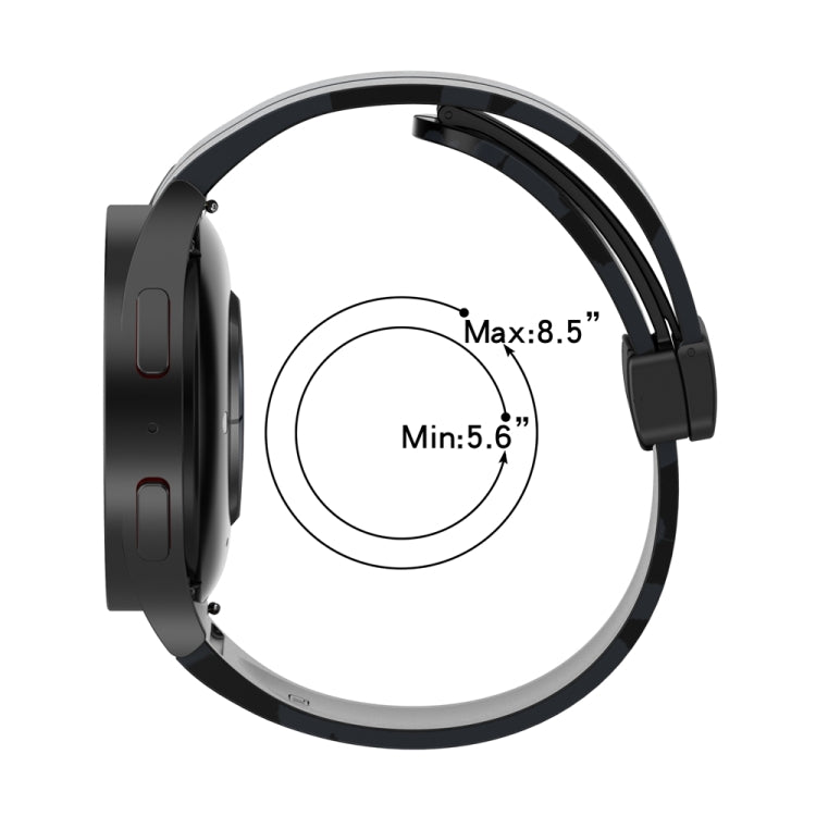 For Samsung Galaxy Watch5 / 5 Pro / Watch 4 / 4 Classic Magnetic Clasp Camouflage Silicone Watch Band(Camouflage Midnight Blue) - free shipping - PMC TechLife - Order now!