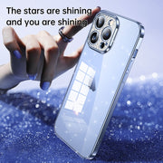 For iPhone 15 Pro Max SULADA Electroplated Transparent Glittery TPU Phone Case(Black)