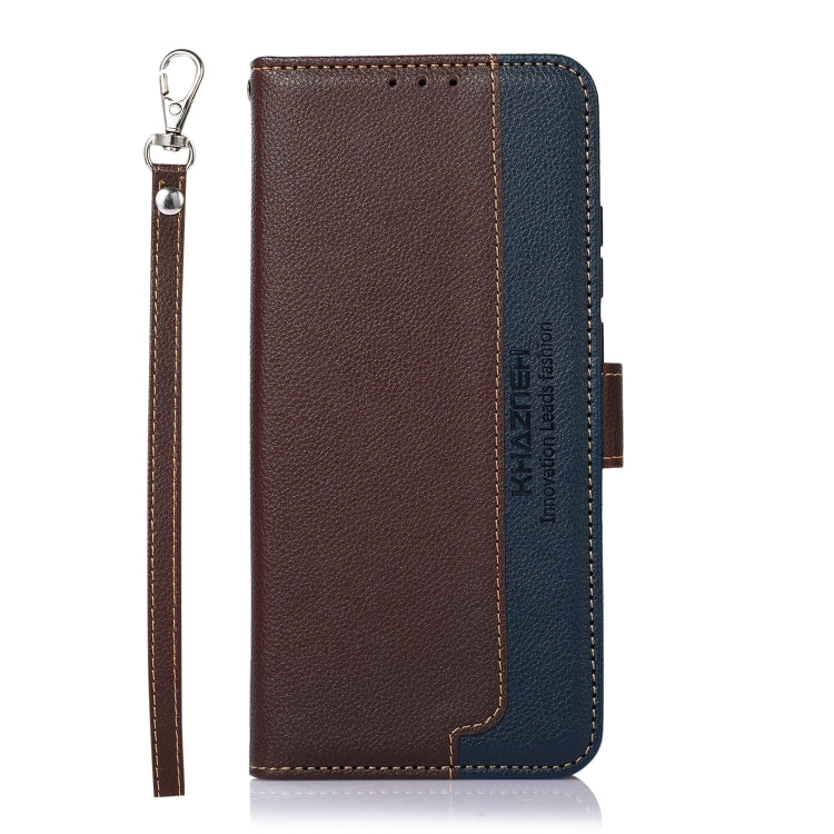 For iPhone 16e KHAZNEH Litchi Texture Leather RFID Phone Case(Brown) - iPhone 16e Cases by PMC TechLife | Online Shopping South Africa | PMC TechLife | Buy Now Pay Later Mobicred