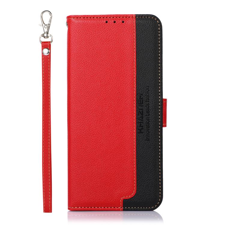 For iPhone 17 Pro KHAZNEH Litchi Texture Leather RFID Phone Case(Red) - free shipping - PMc TechLife - Order now!