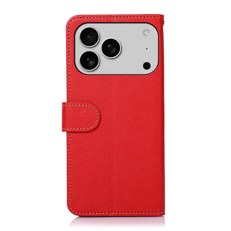 For iPhone 17 Pro KHAZNEH Litchi Texture Leather RFID Phone Case(Red) - free shipping - PMc TechLife - Order now!