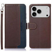 For iPhone 17 Pro Max KHAZNEH Litchi Texture Leather RFID Phone Case(Brown)