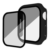 For Apple Watch Ultra 49mm Frosted PC + Anti-spy Tempered Film Integrated Watch Protective Case(Black)