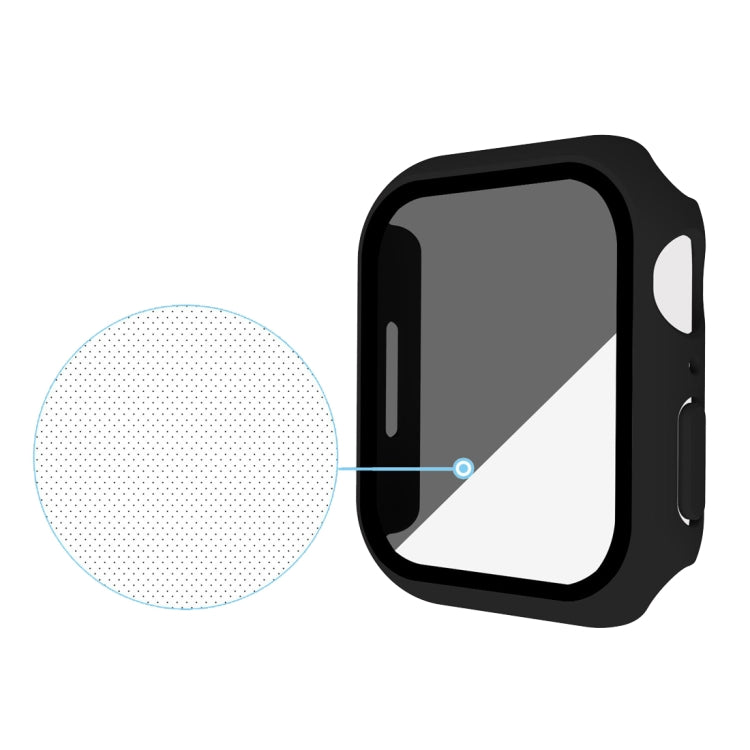For Apple Watch Ultra 49mm Frosted PC + Anti-spy Tempered Film Integrated Watch Protective Case(Black)