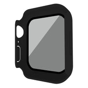 For Apple Watch Ultra 49mm Frosted PC + Anti-spy Tempered Film Integrated Watch Protective Case(Black)