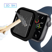 For Apple Watch Ultra 49mm Frosted PC + Anti-spy Tempered Film Integrated Watch Protective Case(Black)
