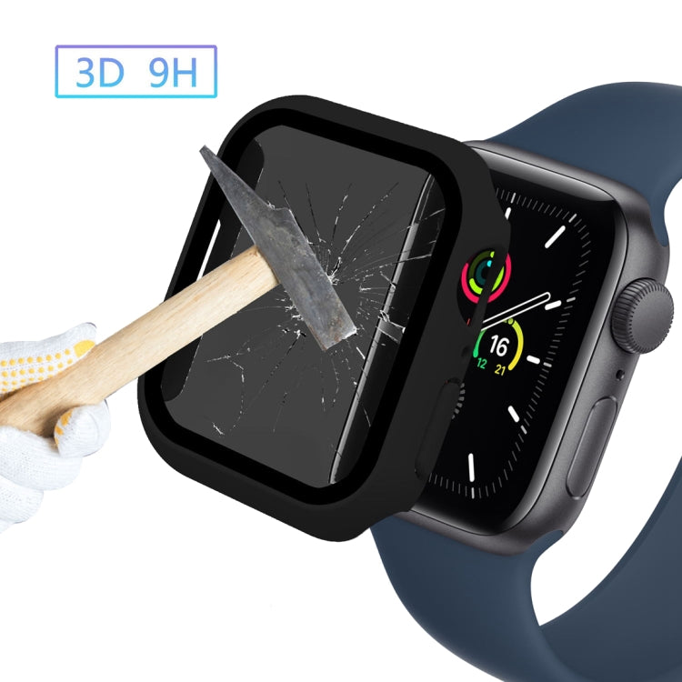 For Apple Watch Ultra 49mm Frosted PC + Anti-spy Tempered Film Integrated Watch Protective Case(Black)