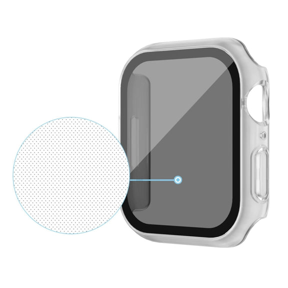 For Apple Watch Ultra 49mm Frosted PC + Anti-spy Tempered Film Integrated Watch Protective Case(Transparent)