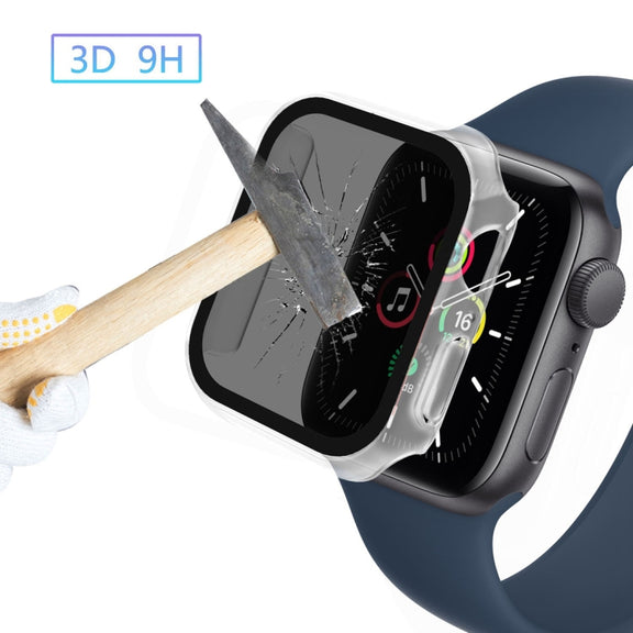 For Apple Watch Ultra 49mm Frosted PC + Anti-spy Tempered Film Integrated Watch Protective Case(Transparent)