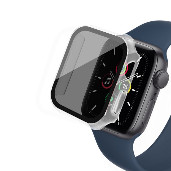 For Apple Watch Ultra 49mm Frosted PC + Anti-spy Tempered Film Integrated Watch Protective Case(Transparent)