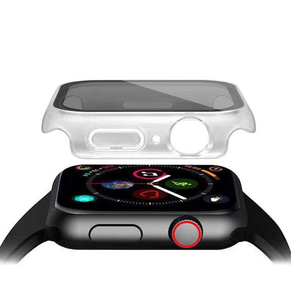 For Apple Watch Ultra 49mm Frosted PC + Anti-spy Tempered Film Integrated Watch Protective Case(Transparent)