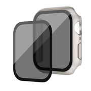 For Apple Watch Ultra 49mm Frosted PC + Anti-spy Tempered Film Integrated Watch Protective Case(Starlight Silver)