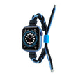 Silicone Bean Braided Cord Nylon Watch Band For Apple Watch Ultra 49mm(Black Blue) - Watch Bands by PMC TechLife | Online Shopping South Africa | PMC TechLife | Buy Now Pay Later Mobicred