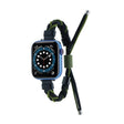 Silicone Bean Braided Cord Nylon Watch Band For Apple Watch Ultra 49mm(Black Green) - Watch Bands by PMC TechLife | Online Shopping South Africa | PMC TechLife | Buy Now Pay Later Mobicred