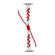 Silicone Bean Braided Cord Nylon Watch Band For Apple Watch Ultra 2 49mm(White Red)