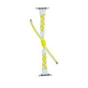 Silicone Bean Braided Cord Nylon Watch Band For Apple Watch Ultra 2 49mm(White Yellow)
