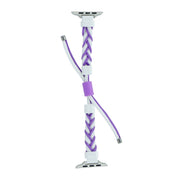 Silicone Bean Braided Cord Nylon Watch Band For Apple Watch Ultra 2 49mm(White Purple)