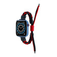 Silicone Bean Braided Cord Nylon Watch Band For Apple Watch Ultra 2 49mm(Black Red) - Watch Bands by PMC TechLife | Online Shopping South Africa | PMC TechLife | Buy Now Pay Later Mobicred