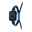 Silicone Bean Braided Cord Nylon Watch Band For Apple Watch Ultra 2 49mm(Black Blue) - Watch Bands by PMC TechLife | Online Shopping South Africa | PMC TechLife | Buy Now Pay Later Mobicred